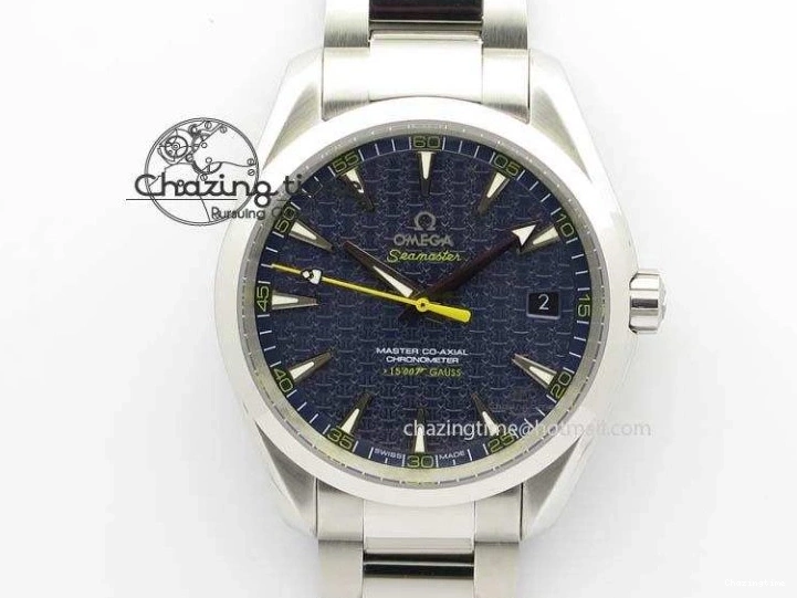0822 QuickDry Aqua Terra ‘James Bond’ SS JHF Best Edition Blue Dial On SS Bracelet A 8203